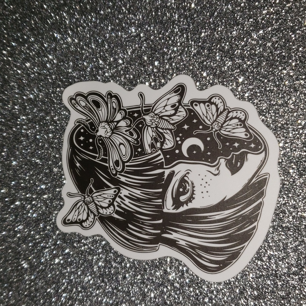 ART Gothic Butterfly woman WATERPOOF Sticker